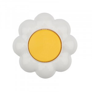 KRANZ HAPPY выкл. 1 кл СУ, Ромашка, 10 А, желтый/белый KR-78-0620