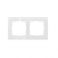Smartbuy Нептун Рамка 2-местная стекло белая  (SBE-05w-Glass-FR-2)