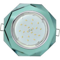 Ecola GX53 H4 5312 св-к Стекло 8-угольник хром-изумруд 38x133 FC538AECH (10!)