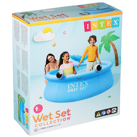 INTEX Бассейн надувной детский EASY SET "Веселый Кит", от 3 лет, 183x51 см, 26102