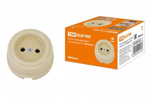 TDM Болонь Розетка фарфоровая 2П 10А 250В сл. Кость SQ1820-0311