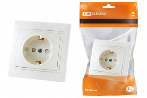 TDM Таймыр роз. СУ 1 мест. 16А бел. (керам. осн., земля, шторки) (10!) SQ1814-0016