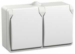 IEK FORS роз. ОУ 2 мест. 16А (земля) белый РСб22-3-ФБ ERS22-K01-16-54-DC