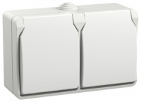 IEK FORS роз. ОУ 2 мест. 16А (земля) белый РСб22-3-ФБ ERS22-K01-16-54-DC