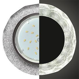 Ecola GX53 H4 LD5313 св-к Стекло Круг с вогн.гран.подсв. 4K Хром-Сереб.блеск 38x126 SS53RCECH (10!)