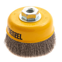 Щетка для УШМ, 100 мм, &quot;Чашка&quot;, витая нержавеющая проволока 0.3 мм, М14 Denzel