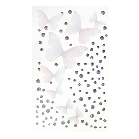 Наклейки и стразы для лица и тела тм ЮНИLOOK ,8х12 см, акрил, полиэстер, 3 дизайна,  ВЗ24-44