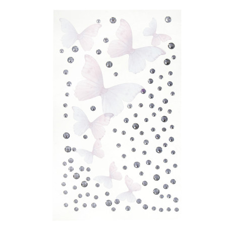 Наклейки и стразы для лица и тела тм ЮНИLOOK ,8х12 см, акрил, полиэстер, 3 дизайна,  ВЗ24-44