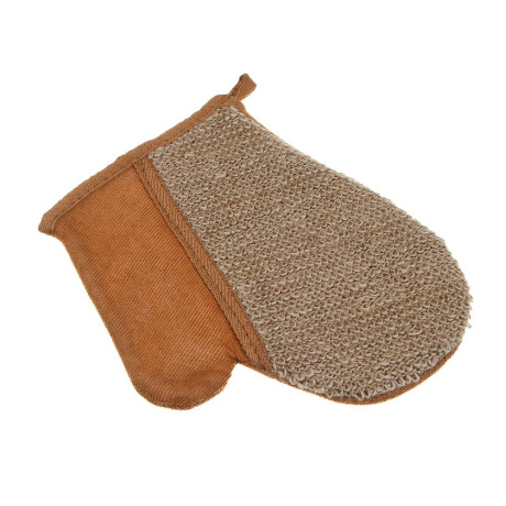 ЮL Мочалка варежка банная, сизаль, полиэстер, поролон, 21,5х18см, 3 цвета, МЭ24-02