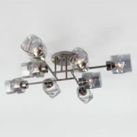 EUROSVET Люстра 8x40W 900х185 металл дымчатый/чёрный жемчуг Hilari 30165/8