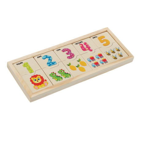 ИГРОЛЕНД Развивающий набор "Первый счет", дерево, 21х8,5см