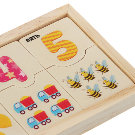 ИГРОЛЕНД Развивающий набор "Первый счет", дерево, 21х8,5см