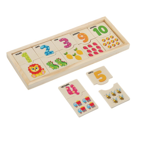 ИГРОЛЕНД Развивающий набор "Первый счет", дерево, 21х8,5см