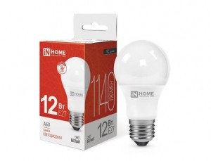 ASD/InHome лампа св/д VC ЛОН A60 E27 12W(1140lm) 4000K 4K 110x60 (без пульсации) 0242