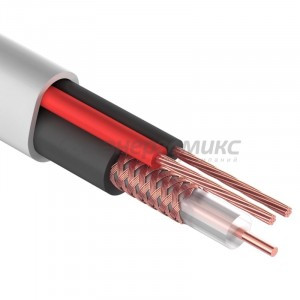 Кабель для видеонаблюдения КВК-В-2 + 2х0,75мм, 200м., белый REXANT, 01-4101-1