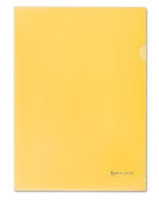 Папка-уголок жесткая BRAUBERG желтая 0,15мм 223968