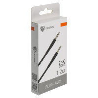 BY Аудиокабель Base AUX-AUX 3.5мм mini jack, 1.2 M, позолоченный, PVC, черный