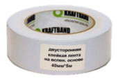 Скотч KRAFTBAND двусторонний на вспененной основе (белый) 12мм х 5м