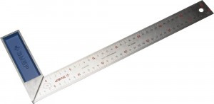 Угольник ЗУБР "ЭКСПЕРТ" столярный, гравир шк, алюминиевая рукоятка, нерж полотно 37мм zu34393-40