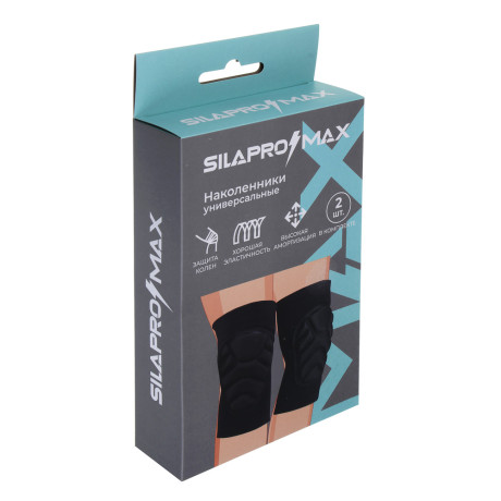 SILAPRO Max Наколенники, 2шт, 29х16см, полиэстер 60%, EVA 30%, спандекс 10%