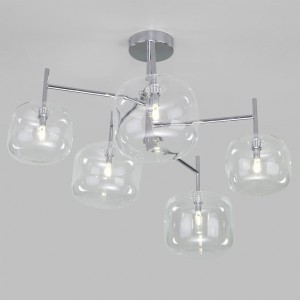 Eurosvet св-к потолоч. G4 5x3 Вт 600х600х440 металл прозрачный/хром Jar 70128/5 a056924