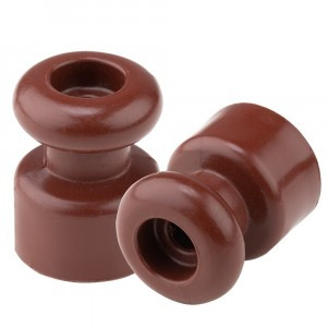 Bylectrica РЕТРО изолятор без винта, термопластик, КОРИЧ. (10шт/уп, цена за уп.) ЮЛИГ.757522.014