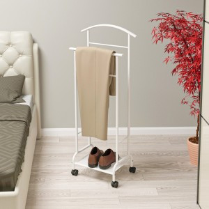 Вешалка напол. костюмная "Римини 2М", 47*30*114см (БЕЛЫЙ) на колесиках, коробка ВКР2МБ под заказ ЗМИ