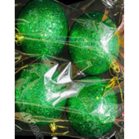 Шар с пайетками JY-05-8 4 шт 8 см Зеленый (72)