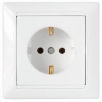 Bylectrica СТИЛЬ роз. 1 мест. СУ земля, безвинт. зажим, белый (РС16-315)