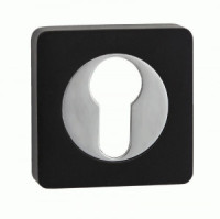 Накладка на цилиндр квадрат. РЕНЦ, черный/хром блестящий INET 02 B/CP