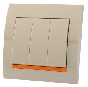 Lezard DERIY выкл. СУ 3 кл. 10А крем.
