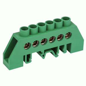 REXANT Шина PE "земля" на DIN-рейку 6x9 мм 6 отв 80А, инд.шк 11-2306