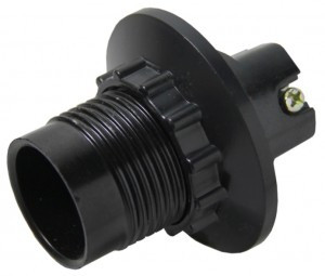 EKF Патрон E14 карболит люстровый с кольцом, черный LHC-E14-r-s