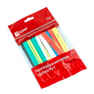 EKF Набор термоус. трубка ТУТ 10/5 7 цветов по 3шт. 100мм (цена за 1уп.)  tut-n-10
