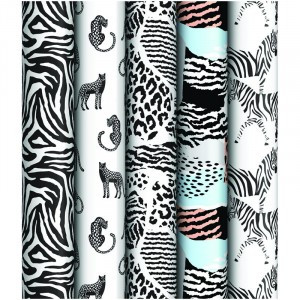 Упаковочная бумага белый крафт 70*100см,ArtSpace"Анималистичный принт",70г/м2, 5 дизайнов Арт.324393