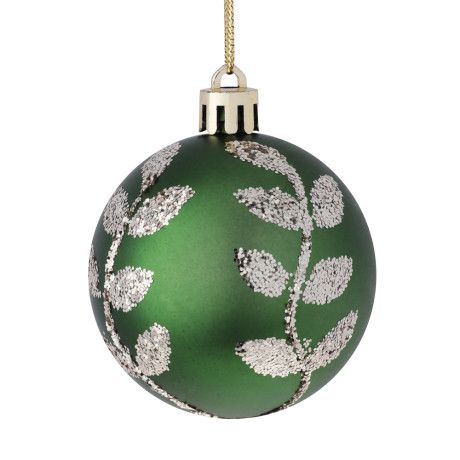 СНОУ БУМ Набор шаров 6 см, 6 шт, зеленый, шампань, 26-157