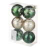СНОУ БУМ Набор шаров 6 см, 6 шт, зеленый, шампань, 26-157