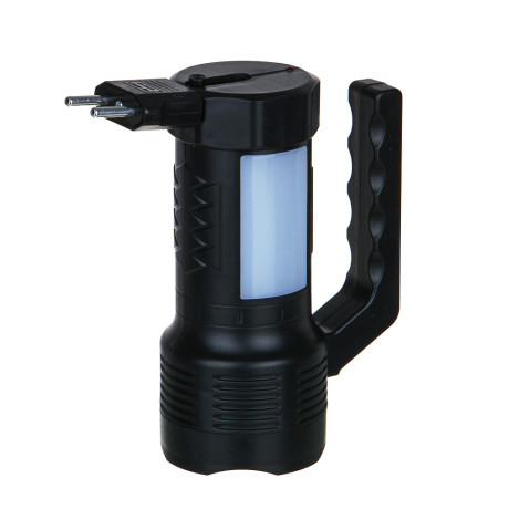 ЕРМАК Фонарь прожектор, 1 СОВ + LED, 800мАч, вилка 220В, 62х91х145 мм, 2 режима, пластик