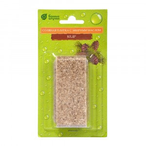 Соляная плитка с эфирным маслом Кедр, 200 г для бани и сауны Банные штучки