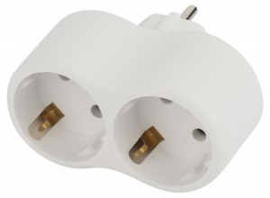 ЭРА разветвитель (тройник) 2роз. 16А белый, земля, линейный (пластик премиум) SPx-2e-W (РФ) 9767