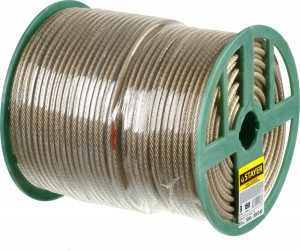 Трос стальной STAYER "MASTER" в полимерной оболочке, d=6,0 мм, L=150 м