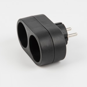 Uniel Разветвитель (тройник) 2роз. 16А, черный S-ES2-16O BLACK