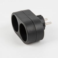 Uniel Разветвитель (тройник) 2роз. 16А, черный S-ES2-16O BLACK