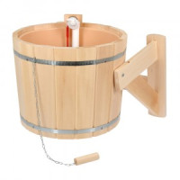 Душ русский 20л, пластик.вставка, наливной клапан, липа, 33201 Банные штучки