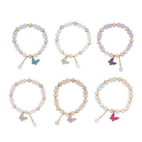 ЮНИLOOK Браслет с декором, d7см, d бусин 0,8мм, 6 цветов, стекло, #2