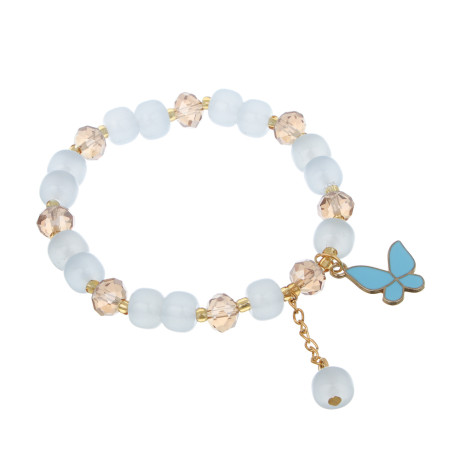 ЮНИLOOK Браслет с декором, d7см, d бусин 0,8мм, 6 цветов, стекло, #2