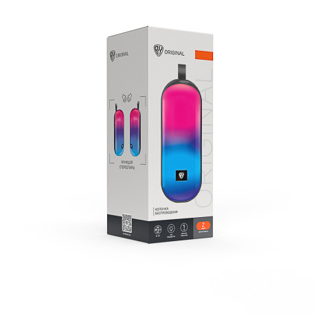 BY Колонка беспроводная EchoCore 7Вт,подсветка,1800мАч, BT5.3, USB, AUX,microSD,ВШГ 19x8x8см, черный