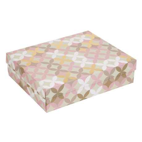 Коробка складная 27x20,5x6,8см, бумага, 4 дизайна