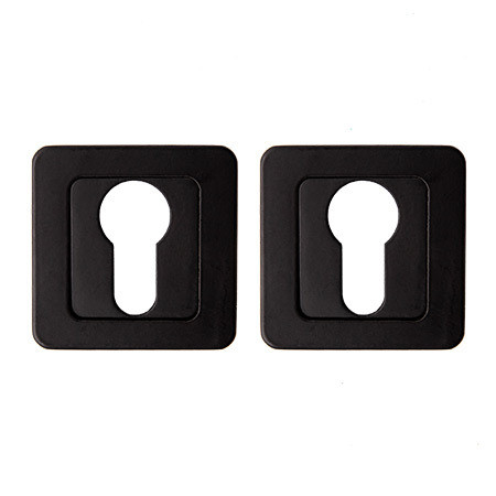 Накладка под цилиндр DP-C-22-BLM (черный матовый) Квадратная CODE DECO  (1пара)  \10 (200)