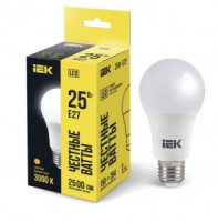 IEK лампа св/д ЛОН A80 E27 25W(2500lm) 3000К 2K 154x80 матовая LLE-A80-25-230-30-E27